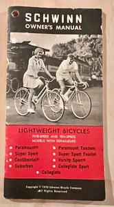 Vintage Schwinn 1970 Lightweight Bikes Owner's Manual 5 & 10 Speeds - Picture 1 of 4