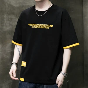 Kurzarm Herren Neu T-Shirt Herrenmode Sommer Fünf-Punkt Ärmel Locker Oberteil - Bild 1 von 9