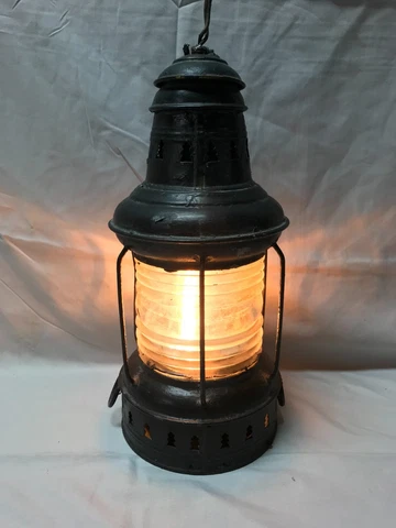 VTG Metal Nautical Exterior Lantern Porch Glass Light Fixture Old 747-23B Cover