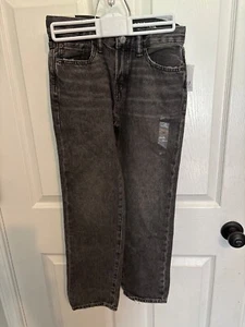 Gap Kids Straight Jeans Black 100% Cotton Denim Boys 10 Adjustable Waist - Picture 1 of 3