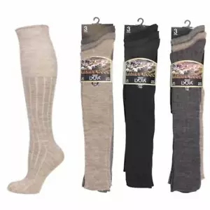 MEN'S Long Length Knee High Thermal Lambs Wool Blend Socks (6-11) 3- 6-12 Pairs - Picture 1 of 7