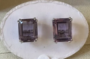 PAIO ORECCHINI IN ORO 18kt. CON AMETISTE NATURALI ct. 5,00 - Imagen 1 de 2