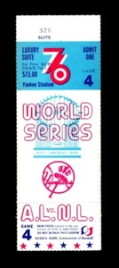 1976 World Series Game 4 Ticket Stub Cincinnati Reds Sweep Yankees Bench 2 HR’s - Picture 1 of 2