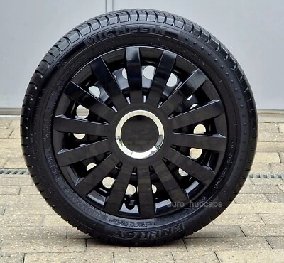 Black Metallic 14" wheel trims, Hub Caps, Covers to Peugeot 206 (Quantity 4)  - Image 1 of 4