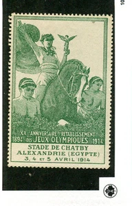 20° Anniversario delle Olimpiadi 1894 1914 Alessandria d'Egitto verde Jeux Olympiques - Foto 1 di 2