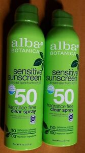2 - Alba Botanica Sensitive Sunscreen Fragrance Free Spray SPF 50 - 6oz - 4/2025