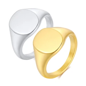 10*12mm Round Band Men Women's Stainless Steel Polished Ring Size 6-9 Never Fade - Picture 1 of 8