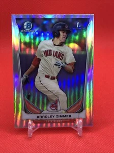 2014 1st Bowman Chrome Draft Bradley Zimmer Rookie RC Cleveland (2E9) - Picture 1 of 4