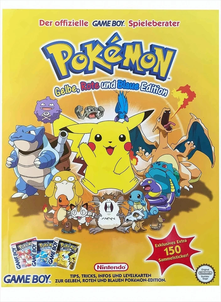 GW38a6 Pokemon - Libro de soluciones (rojo, azul, amarillo) Nuevo y EMBALAJE ORIGINAL