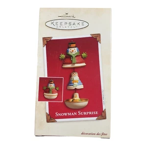 Hallmark Andenken Ornament Schneemann Überraschung 2003 Handarbeit und Dose - Bild 1 von 10
