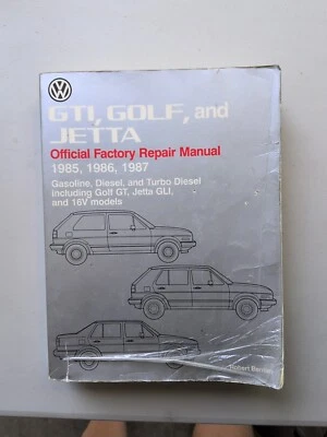 Volkswagen GTI, Golf y Jetta manual oficial de reparación de fábrica 1985-1987 OEM Foto 1 de 3
