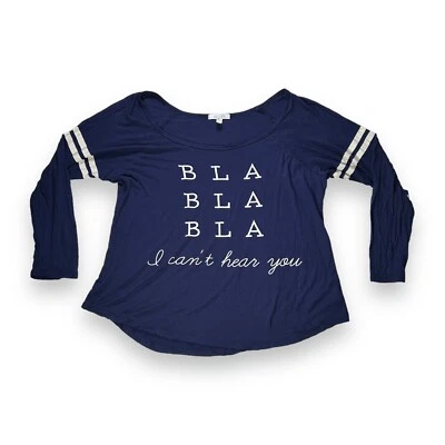 Camiseta Delia's Manga Larga Azul Marino Gráfico Suave Talla Mediana - "Taryn Foto 1 de 4