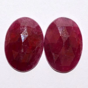 14x10 mm Natürlicher Rubin Oval Karoschliff Paar 7,87 Kt Facettiert Lose Edelsteine - Bild 1 von 3