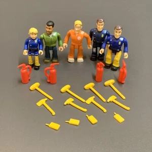 Lot 5Pcs Fireman Sam Action Figures Firefighter Saving Team Doll & Accessories - Picture 1 of 6