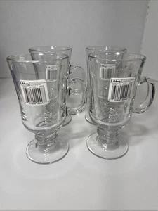 Lote de 4 tazas de café irlandesas Libbey 5295 transparentes 8 oz TOTALMENTE NUEVAS-MUY BONITAS - Imagen 1 de 6