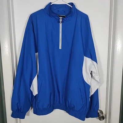 Chaqueta Pullover Ligera Holloway Para Hombre XL Azul Blanco Cortavientos 1/4 Cremallera Foto 1 de 4