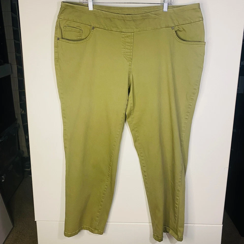 INVESTMENTS II ANKLE PANTS Sz 20W Pull On Olive Green Women Stretch - Image 1 of 4
