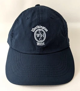 Worthington Hills CC Golf Navy Blue Hat Cap Hook&Loop 100% Polyester Small Fit - Picture 1 of 8