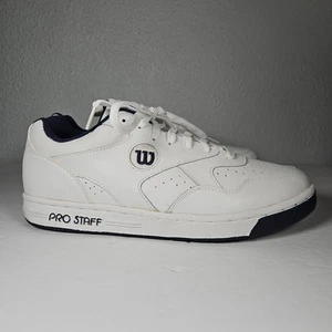 VTG Wilson Pro Staff Court Avenger tennis shoes White Leather Mens Size 9 US - Picture 1 of 11