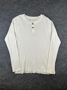 Billy Reid Shirt Mens XL White Henley Long Sleeve Waffle Thermal Slim Fit - Picture 1 of 11