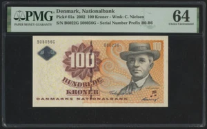 Denmark 100 Kroner 2002 P61a PMG Choice Uncirculated 64 - Picture 1 of 4