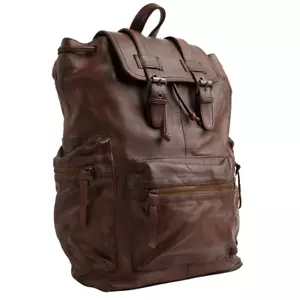 Handmade Leather Backpack Travel Laptop Office Bag Tan Brown Rucksack for Men - Picture 1 of 6