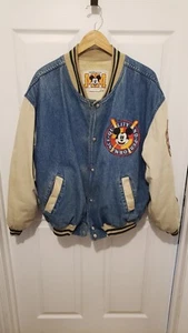 Vintage Mickey Mouse 1928 Triple Letterman XL Denim Varsity Jacket 90’s Disney - Bild 1 von 5
