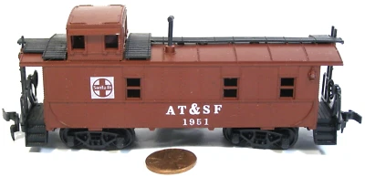 RO CO. Austria HO Model RR Caboose AT&SF Santa Fe 1951 Brown   IKC - Image 1 of 4
