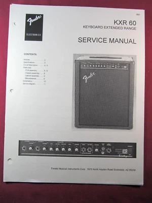 Fender KXR 60 Teclado Amplificador Rango Extendido Manual de Servicio Foto 1 de 3