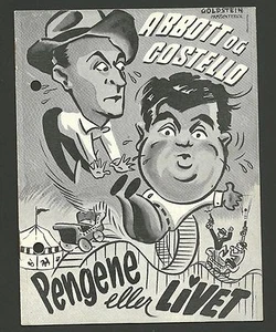Tanz mit mir Henry Bud Abbott & Lou Costello Vintage schwedisches Filmfilmprogramm - Bild 1 von 4