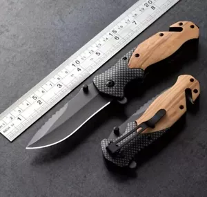 Klappmesser Einhandmesser Survival Taschenmesser Messer SCHWARZ - Bild 1 von 4