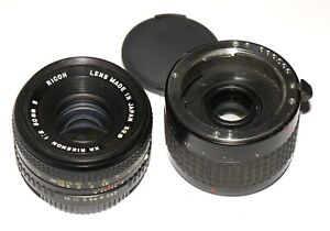 EXC MC Ricoh XR Rikenon 2/50 50 mm F2.0 lens Pentax mount + Bonus Converter  