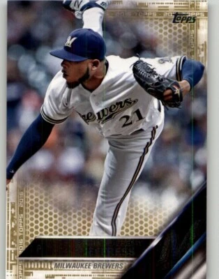 2016 Topps Jeremy Jeffress Gold #544 SN #/2016 Milwaukee Brewers - Image 1 of 2