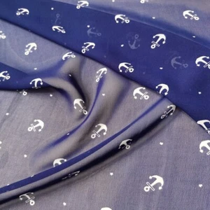 1 yard X 1.48 meter Navy Retro Chiffon Fabric For Dress - Picture 1 of 6