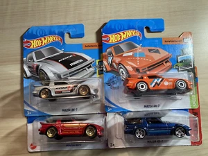 Hot wheels bundle x 4 Mazda RX-7 collection 2017 to 2022 new on cards - Picture 1 of 10