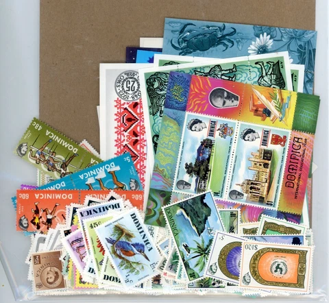 DOMINICA--Accumulation of 190 stamps off paper Cover