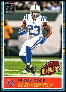 Panini Donruss Highlights 2017 Frank Gore #1 Indianapolis Colts 🏈 - Imagen 1 de 2