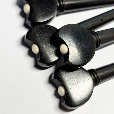 Baroque Style 4/4 Violin Ebony Pegs Peg fit Full Size Bone Insert Decoration  - Image 1 of 4
