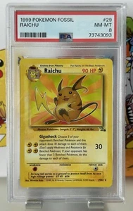 🔹PSA 8 NM-MT🔹Raichu 29/62🔸Fossil Set 1999 English Pokemon TCG Graded Card  - Picture 1 of 2