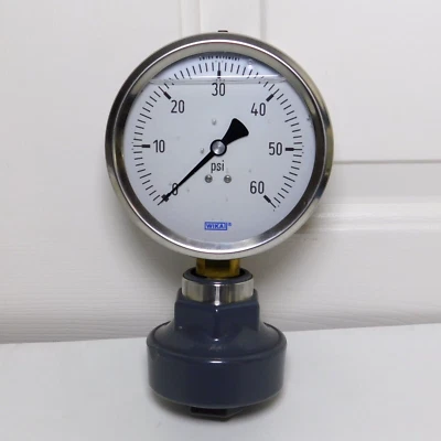 NEW Wika Industrial Pressure Gauge TG-55T060SB4-PVC 4.25" Liquid Filled 60PSI - Image 1 of 4