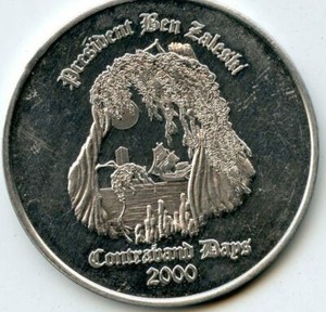 .Mardi Gras Doubloon Krewe of Jean Lafitte 2000 Aluminum