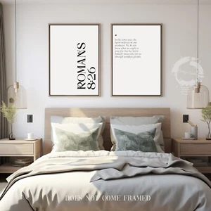Romans 8:26, Bible Verse Quote, Set of 2 Poster Prints, Home Wall Art Décor - Picture 1 of 8