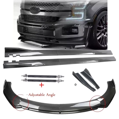 For Ford F150 F-150 Truck Carbon Fiber Front Bumper Lip Rear Splitter Spoiler - Imagem 1 de 4
