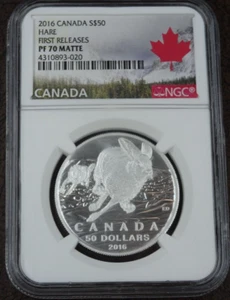 2016 Canada $50 Hare Wildlife NGC PF 70 First Release Silver 1/2 Oz .9999 - Picture 1 of 4