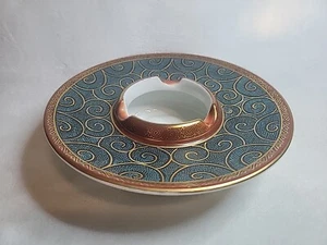 Vintage Japanese Kutani Ware Porcelain Ashtray Floral Signed Hand Painted Gold - Picture 1 of 8