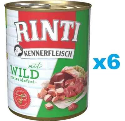6x400 g RINTI Kennerfleisch Wildfleisch Nassfutter getreidefrei alle Rassen - Bild 1 von 2