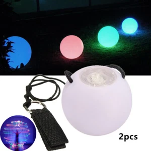 2 Stück Multicolor Leuchten POI LED geworfene Kugeln Licht für Bauchtanz Hand Requisite Geschenke - Bild 1 von 11