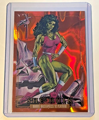 2024 SHE-HULK SKYBOX MARVEL MASTERPIECES 92 PLATINUM ORANGE LAVA #d 13/25 RARE * - Image 1 of 2