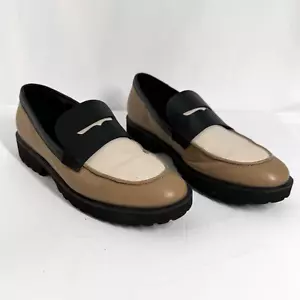 Cole Haan Grands Series Womens 8 1/2 Slip On Loafers Beige Ivory Black W24312 - Picture 1 of 13