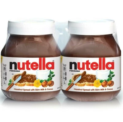 🔥 2Pk Ferrero Nutella Hazelnut Spread With Cocoa 26.5 oz Large Jar 🔥 - Image 1 of 3